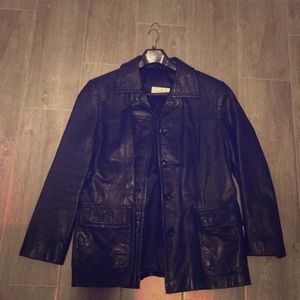 Leather Paradox Button Down Jacket (Size M)